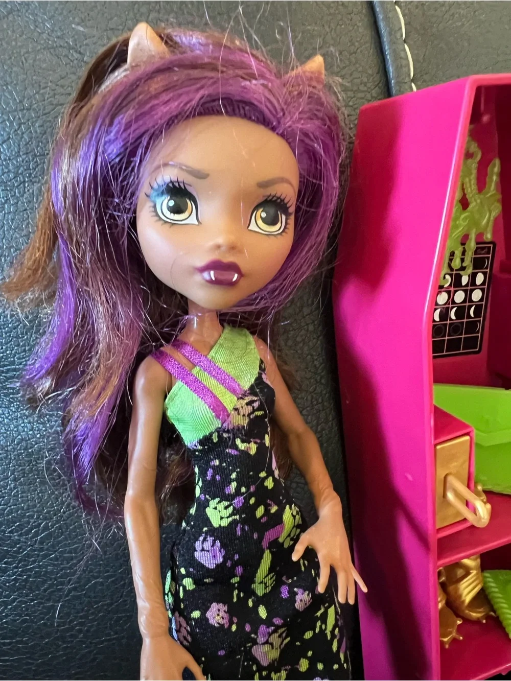 Monster high Caden wolf doll and ghoul La La locker play set Complete